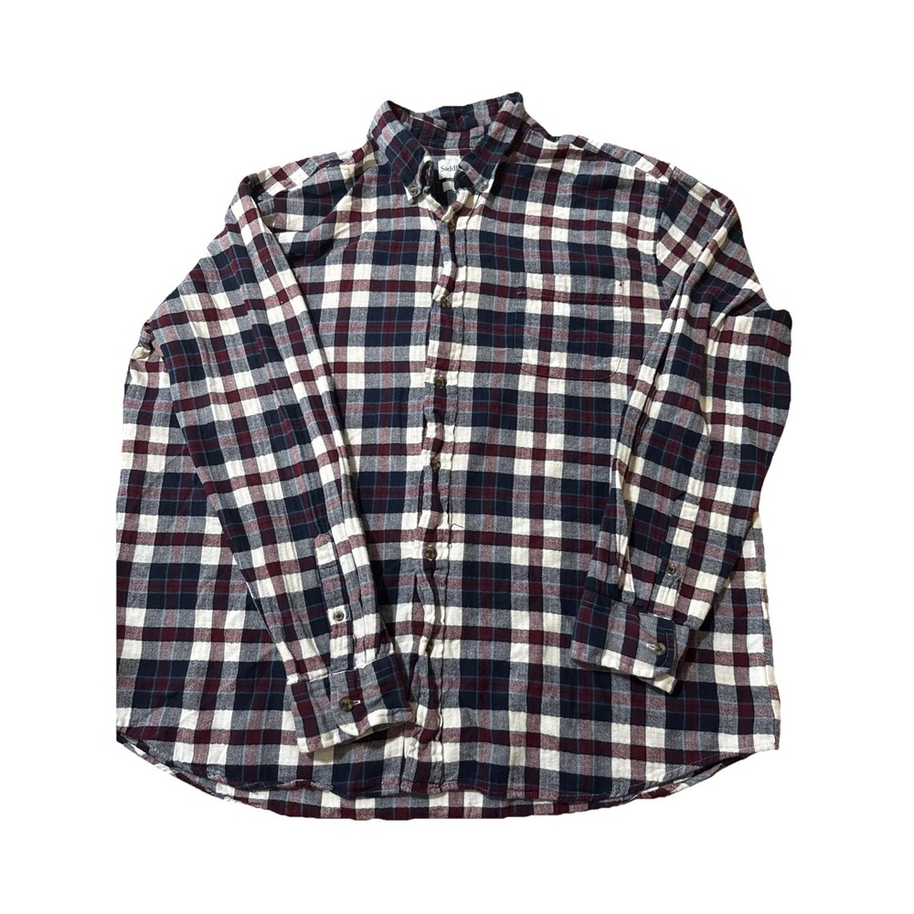 Saddlebred Shirt Mens 2XL Multicolor Plaid Long Sleeve Button Down Classic